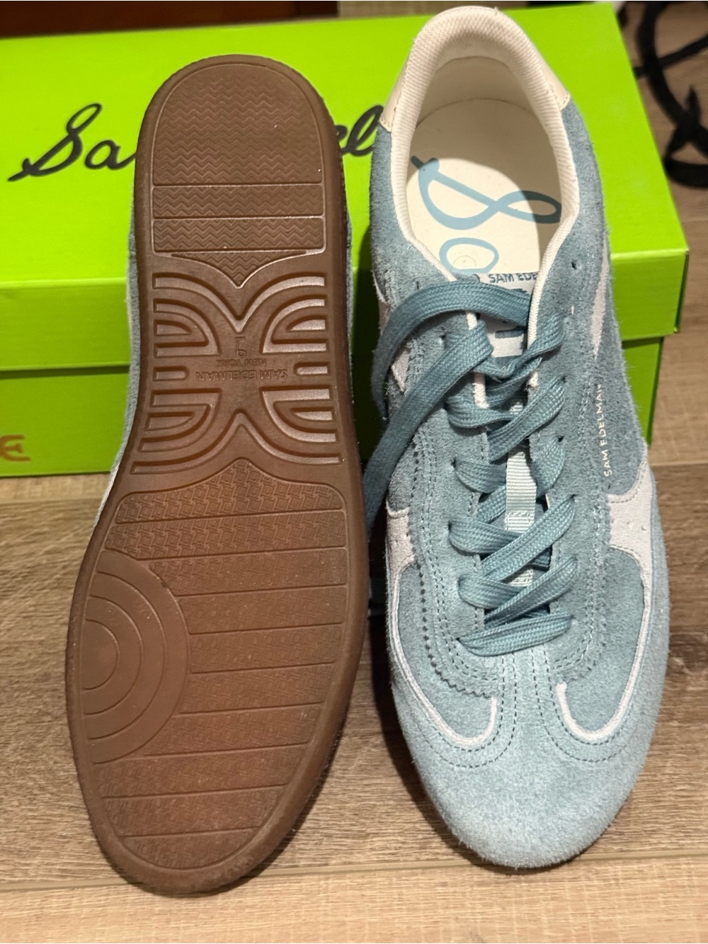 Sam Edelman Kallen Blue Suede Sneakers - Picture 3 of 4